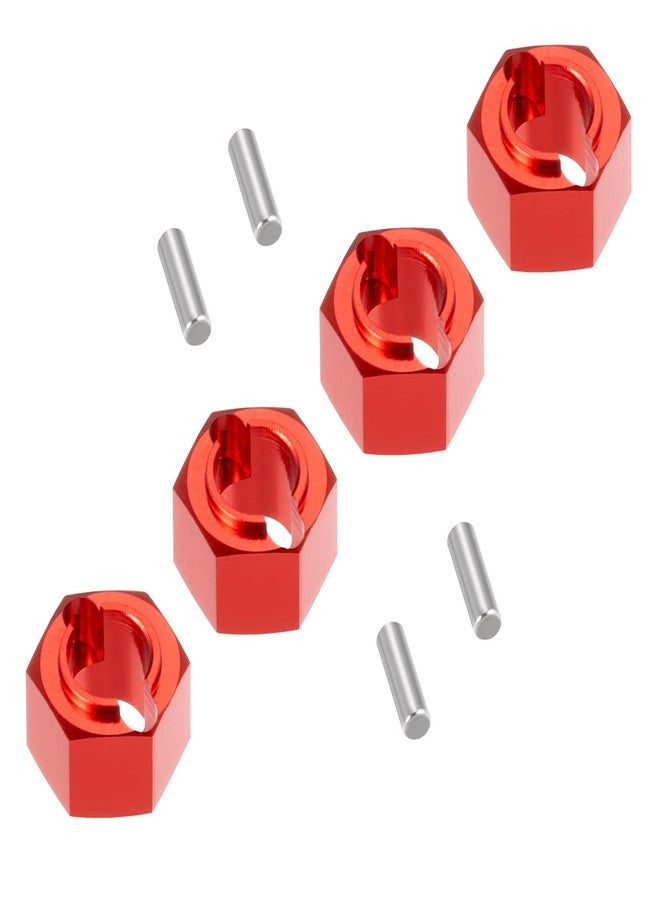 MORFUM 4PCS Aluminum 7mm Wheel Hex Hub Extenders Adaptor Combiner Coupler with Pin for LO-SI 1/16 Mini-B 1/18 Mini-T 2.0 RC Crawler Car Upgrade Parts (Red) - Image 3